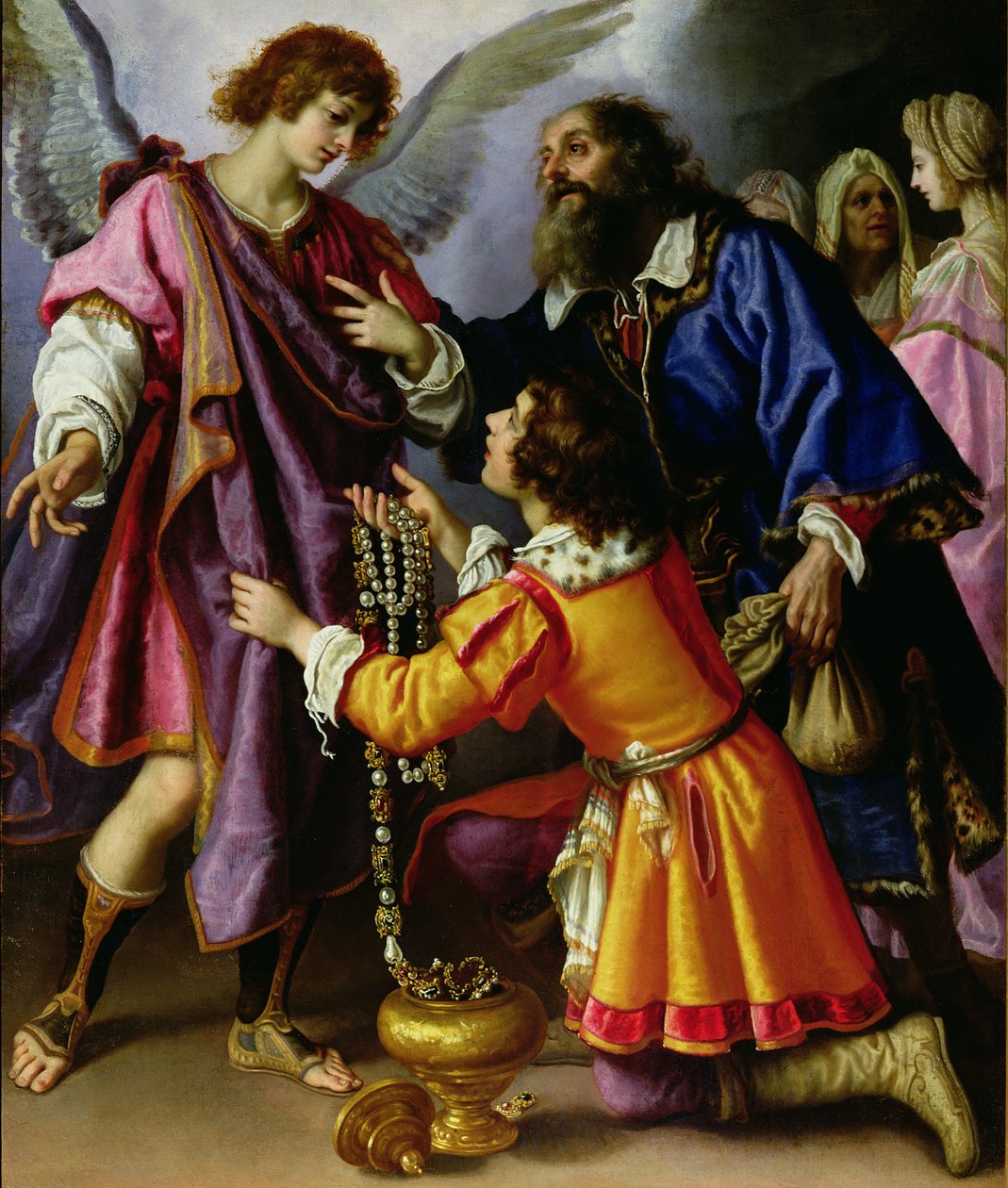 Englen, der afviser gaver fra Tobias af Giovanni Biliverti
