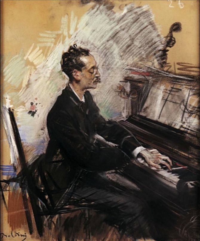A. Rey ColaconDeutsch: Der Pianist A. Rey ColaconPolski: Pianist A.Rey Colacon af Giovanni Boldini