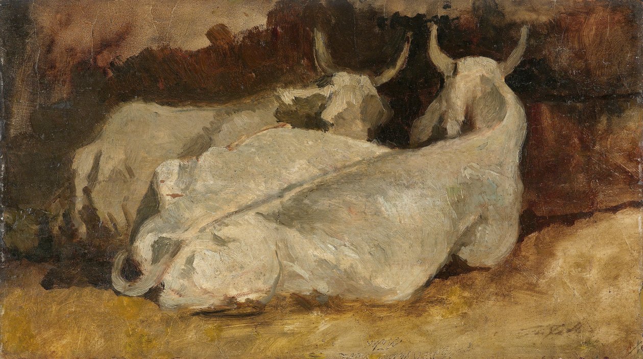 Liggende køer af Giovanni Fattori