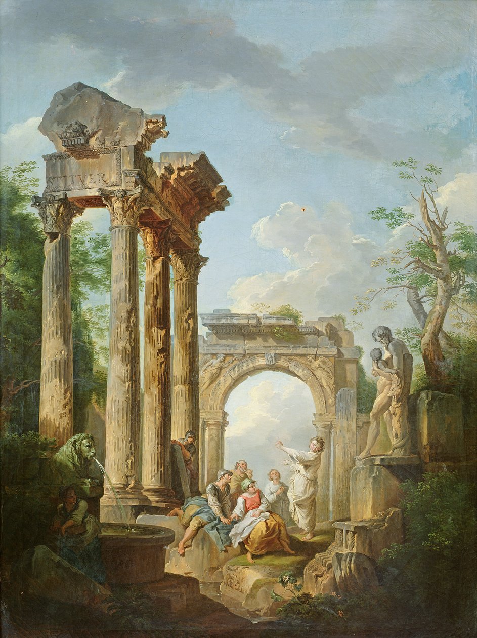 Ruinerne af Vespasians tempel af Giovanni Maria Griffoni
