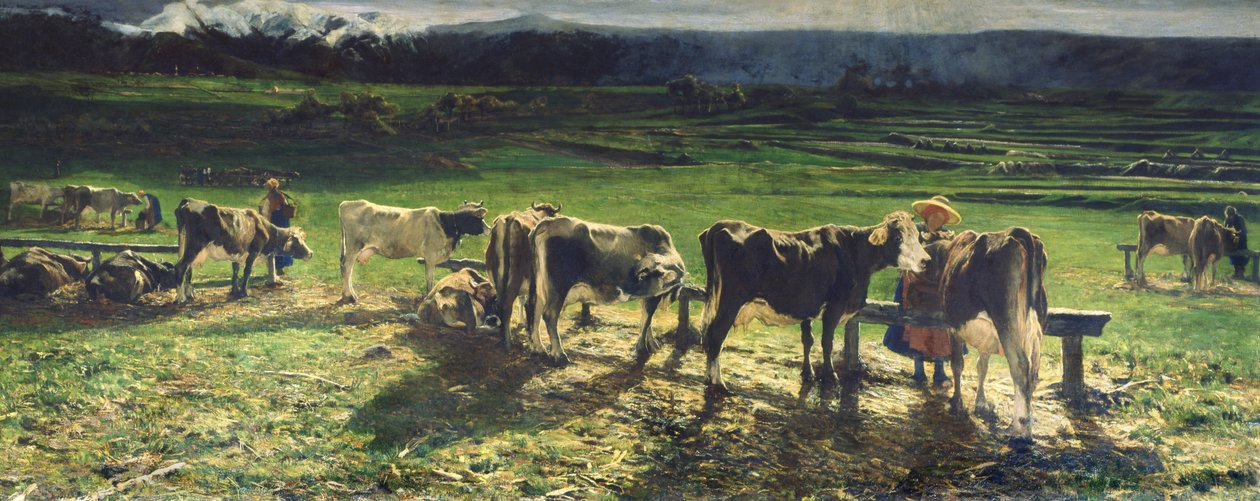 Græsning, 1886 af Giovanni Segantini