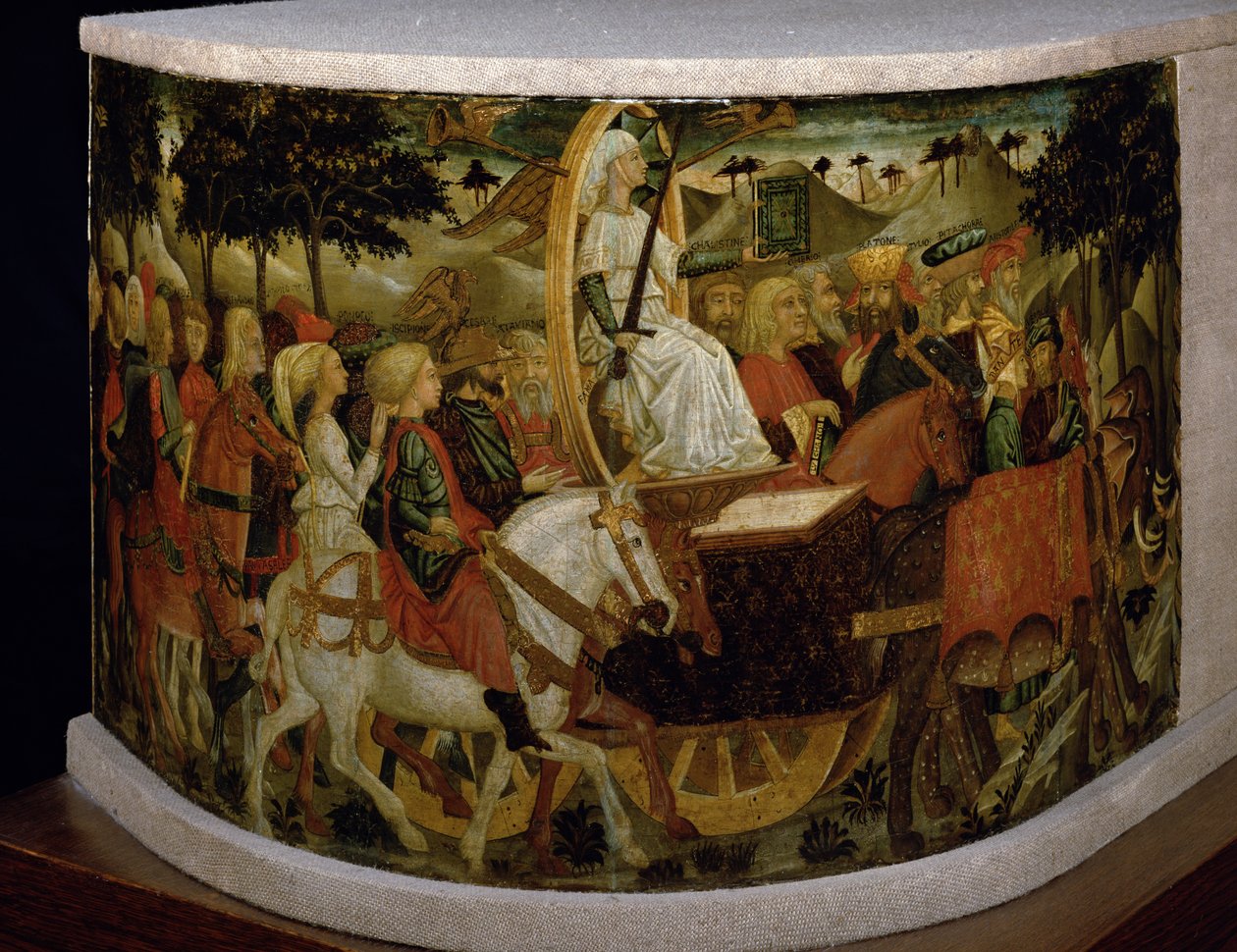 Berømmelsens triumf, inspireret af "Triumfer" af Petrarca (1304-74) af Giovanni di Ser Giovanni