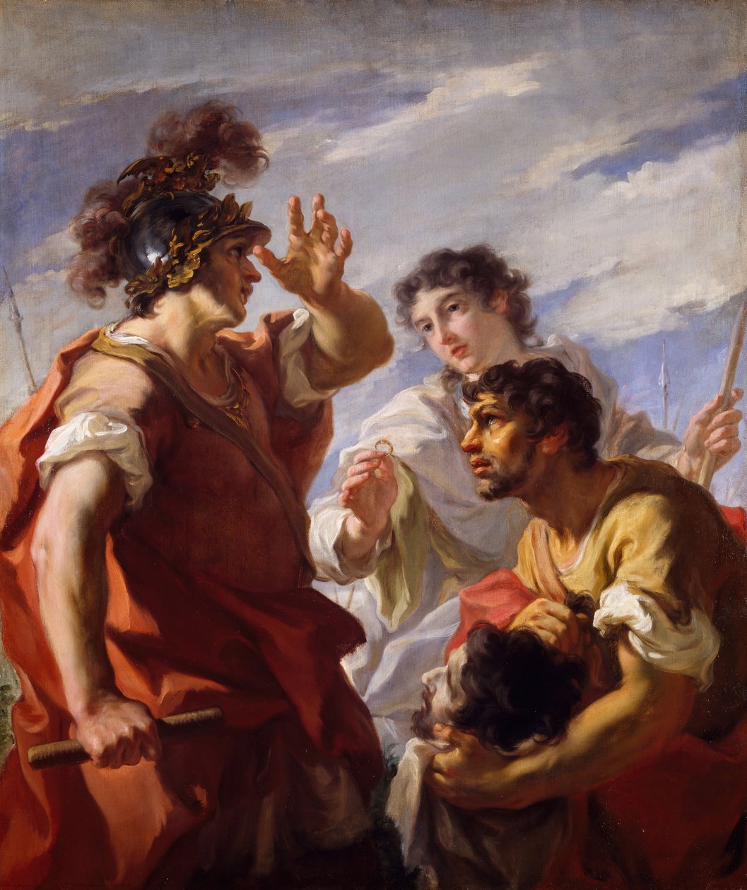 Cæsar før Alexandria, 1724-25. af Giovanni Antonio Pellegrini