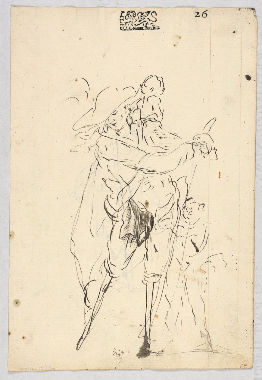 Skitser af Peg-Legged Mænd af Giovanni Antonio Pellegrini