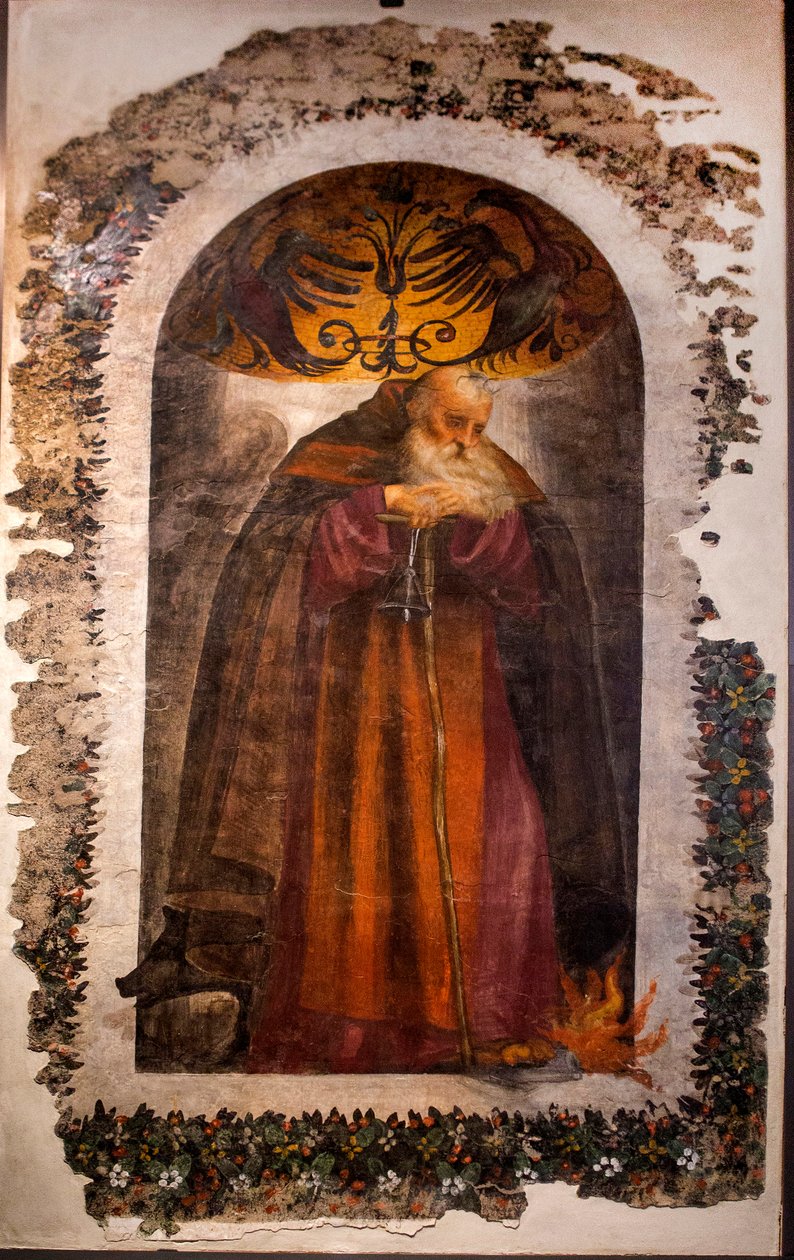 St. Antonio (olie på lærred) af Giovanni Antonio Pordenone