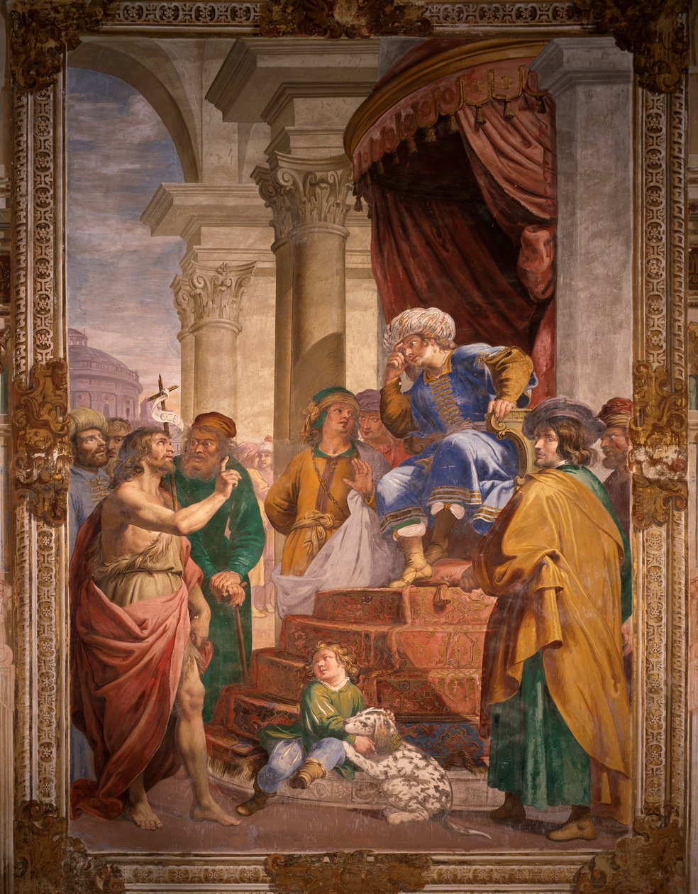 Baptist irettesætter Herodes Antipas af Giovanni Battista Carlone