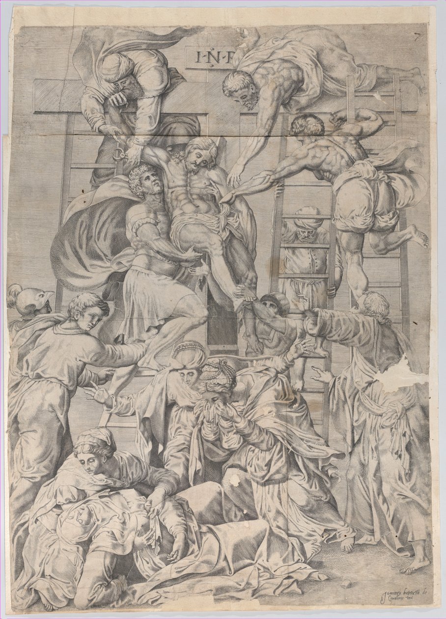 Nedstigningen fra korset, 1550-1600. af Giovanni Battista Cavalieri