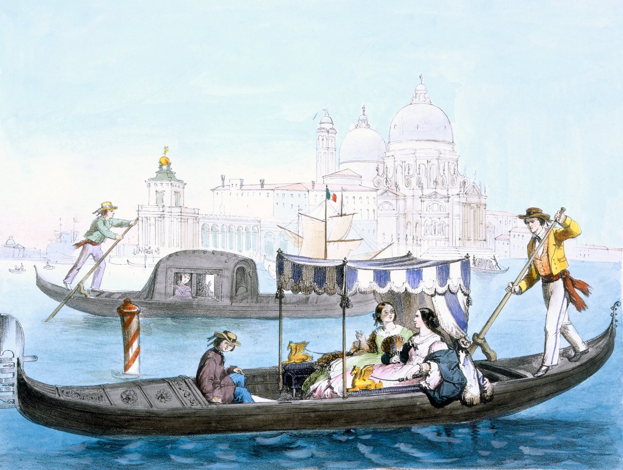 Venetiansk gondol, c1850. af Giovanni Battista Cecchini