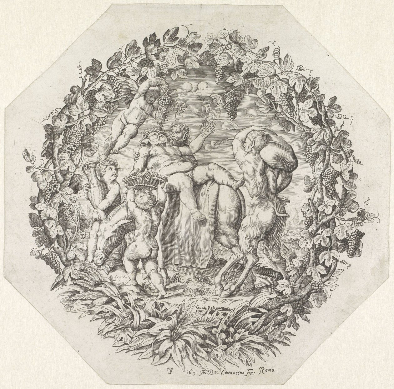 Bacchanal mødte berusede Silenus af Giovanni Battista Costantini