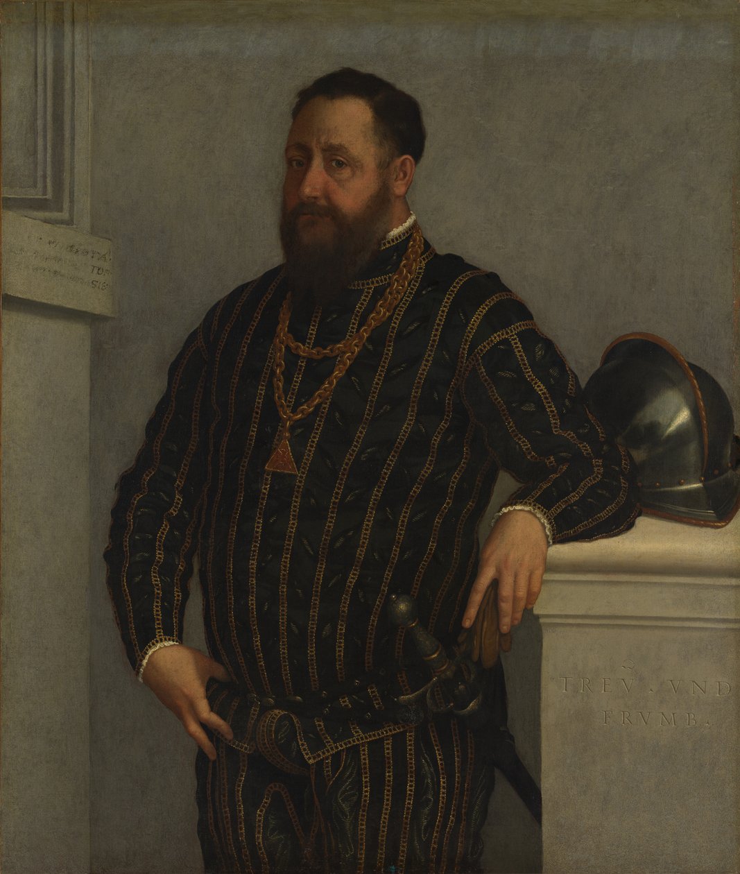 Portræt af en mand. af Giovanni Battista Moroni