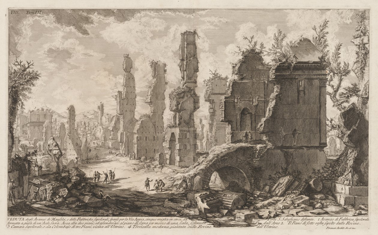 Antikviteter i Rom: The Appian Way af Giovanni Battista Piranesi