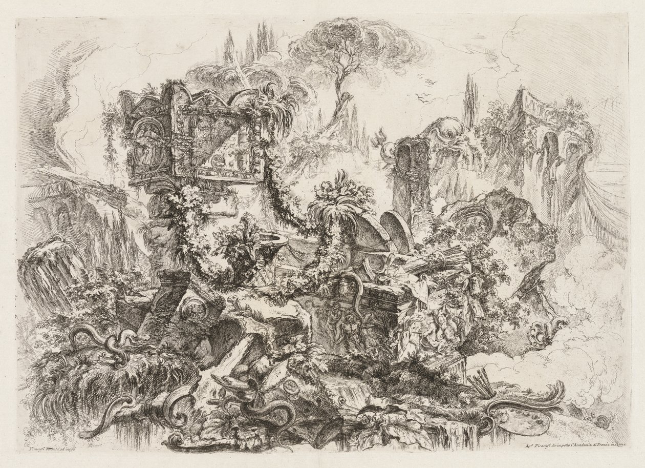 Groteschi: Ruiner med slanger af Giovanni Battista Piranesi