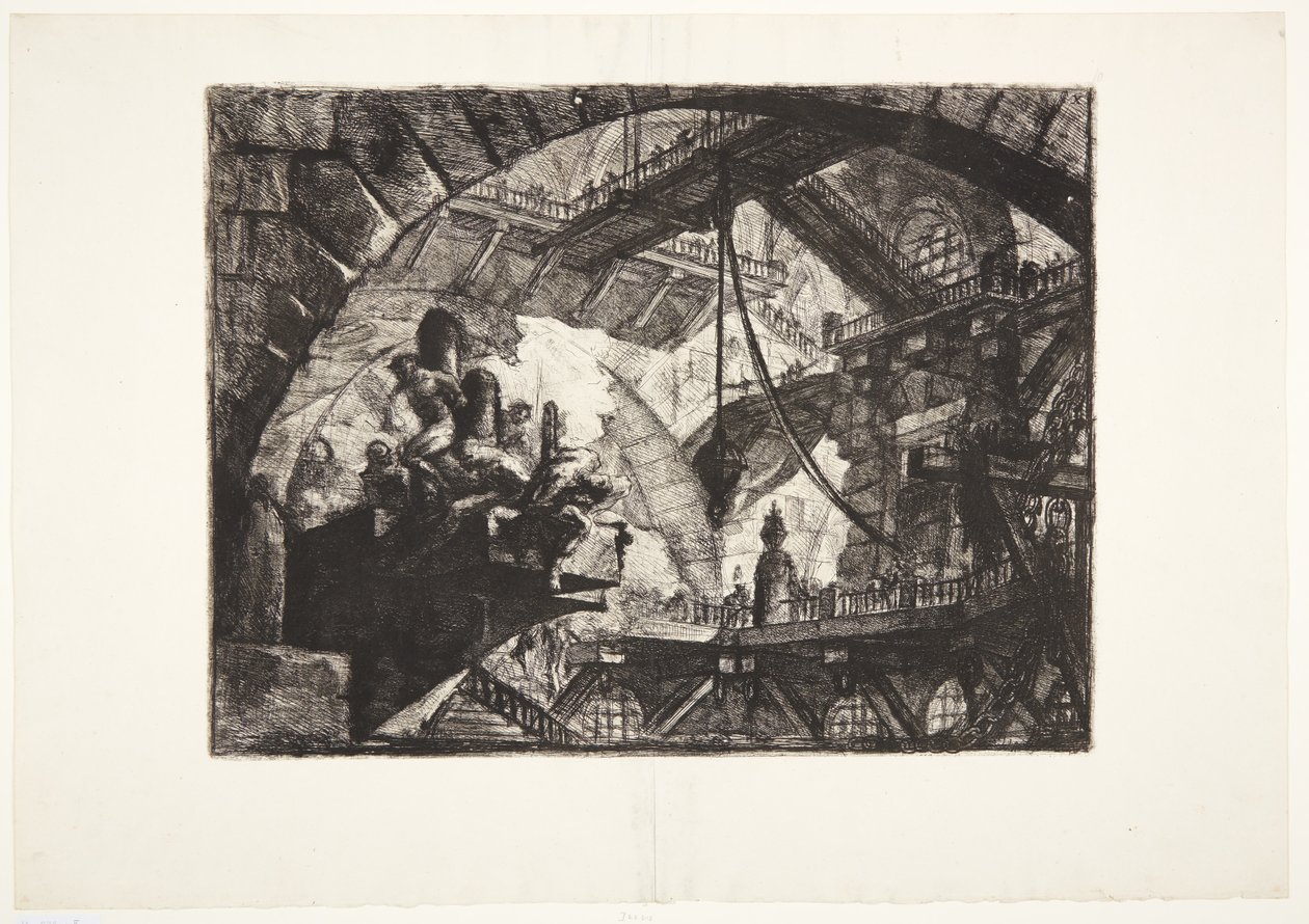 Fanger på en projekterende platform af Giovanni Battista Piranesi