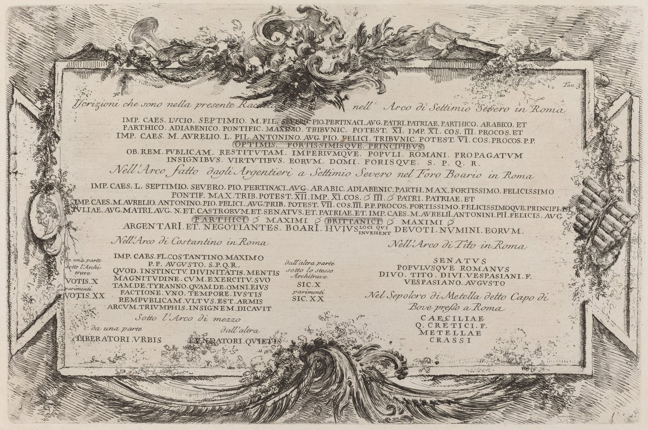 Tekstplade af Giovanni Battista Piranesi