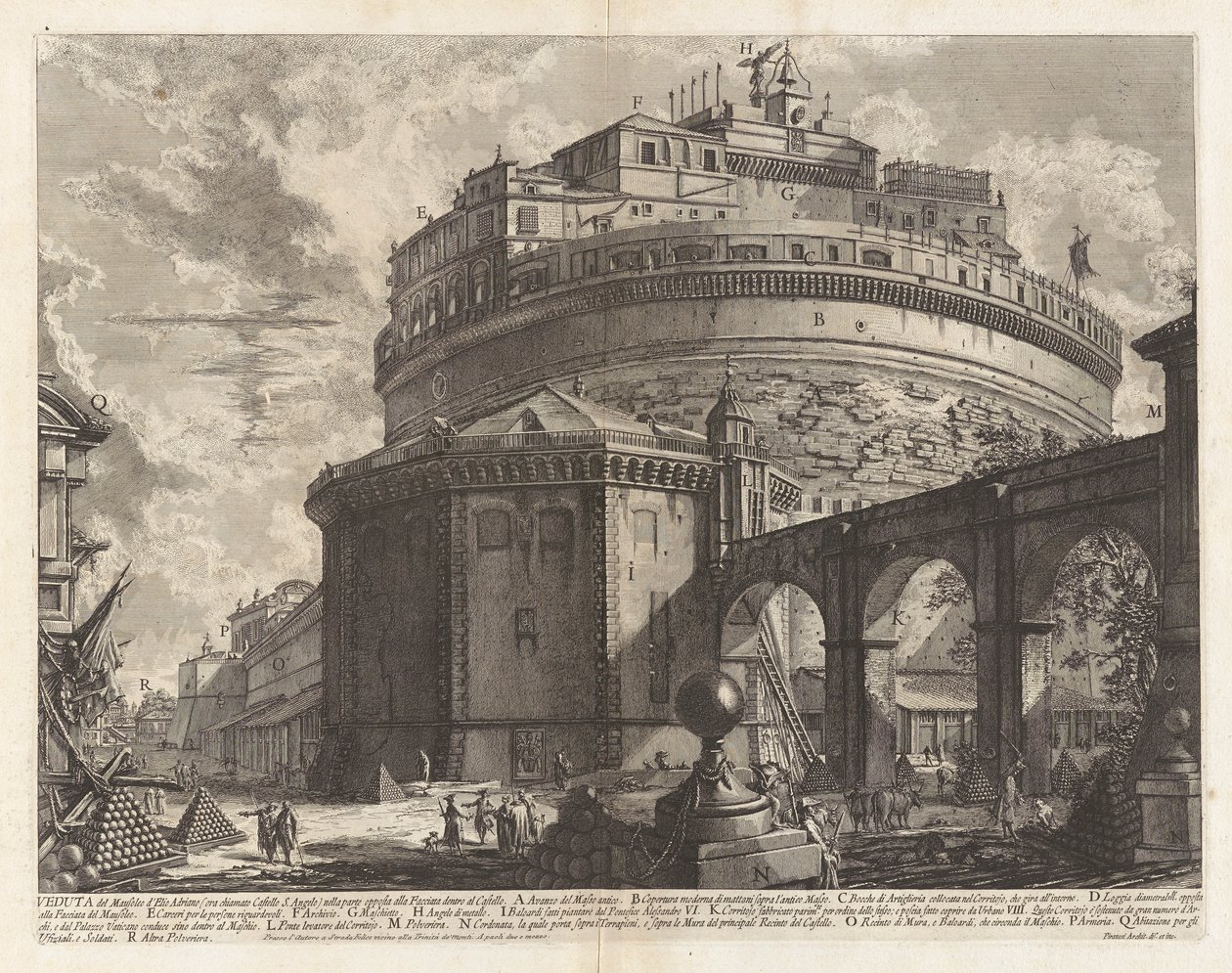 Udsigt over mausoleet d af Giovanni Battista Piranesi