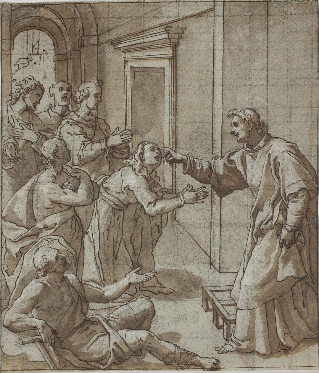 St Lawrence helbreder blinde af Giovanni Battista Pozzi