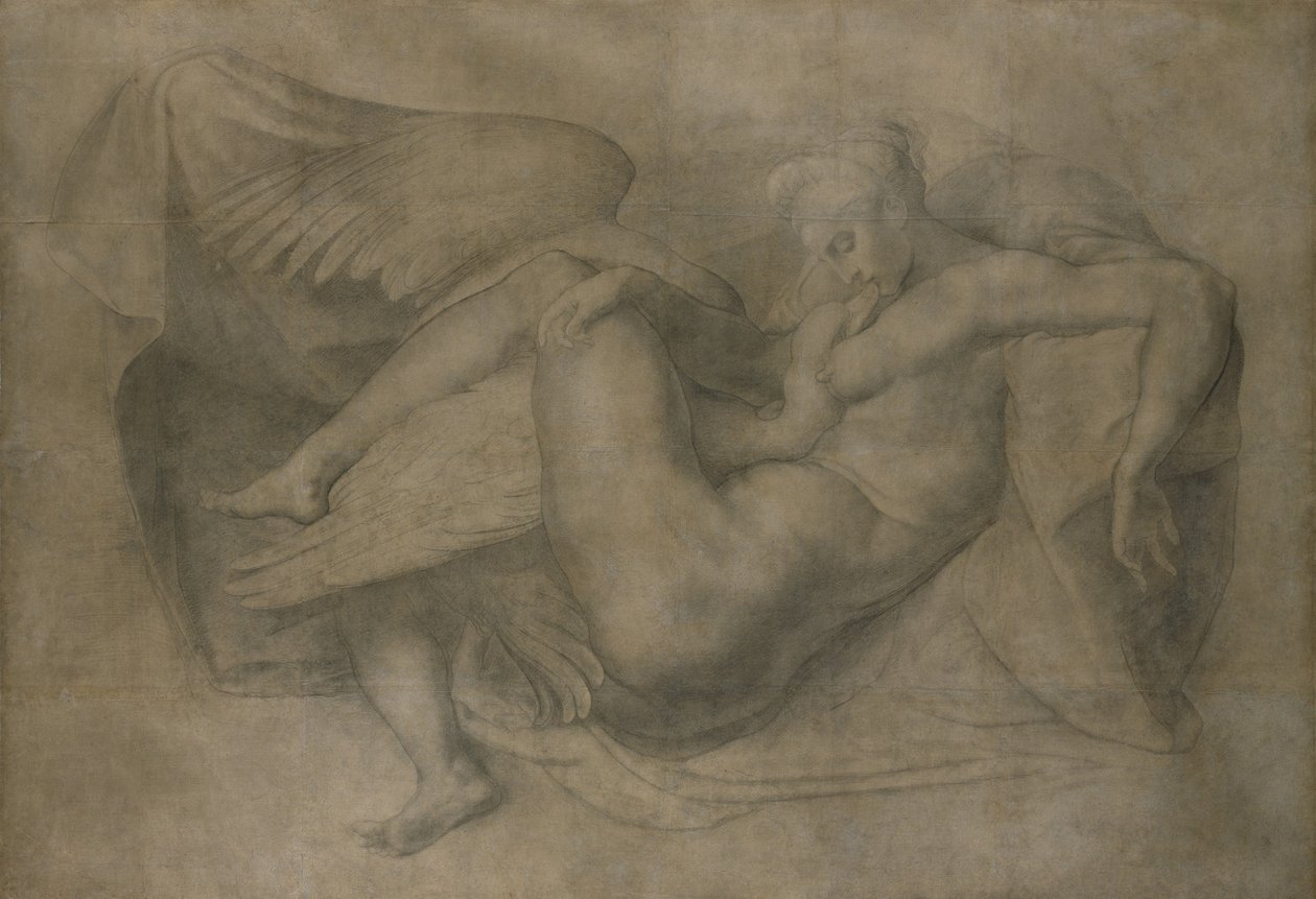 Leda og svanen af Giovanni Battista Rosso Fiorentino