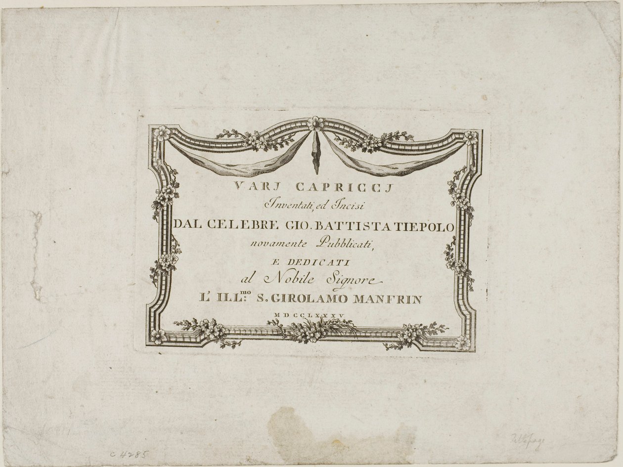 Frontispice fra Capricci af Giovanni Battista Tiepolo