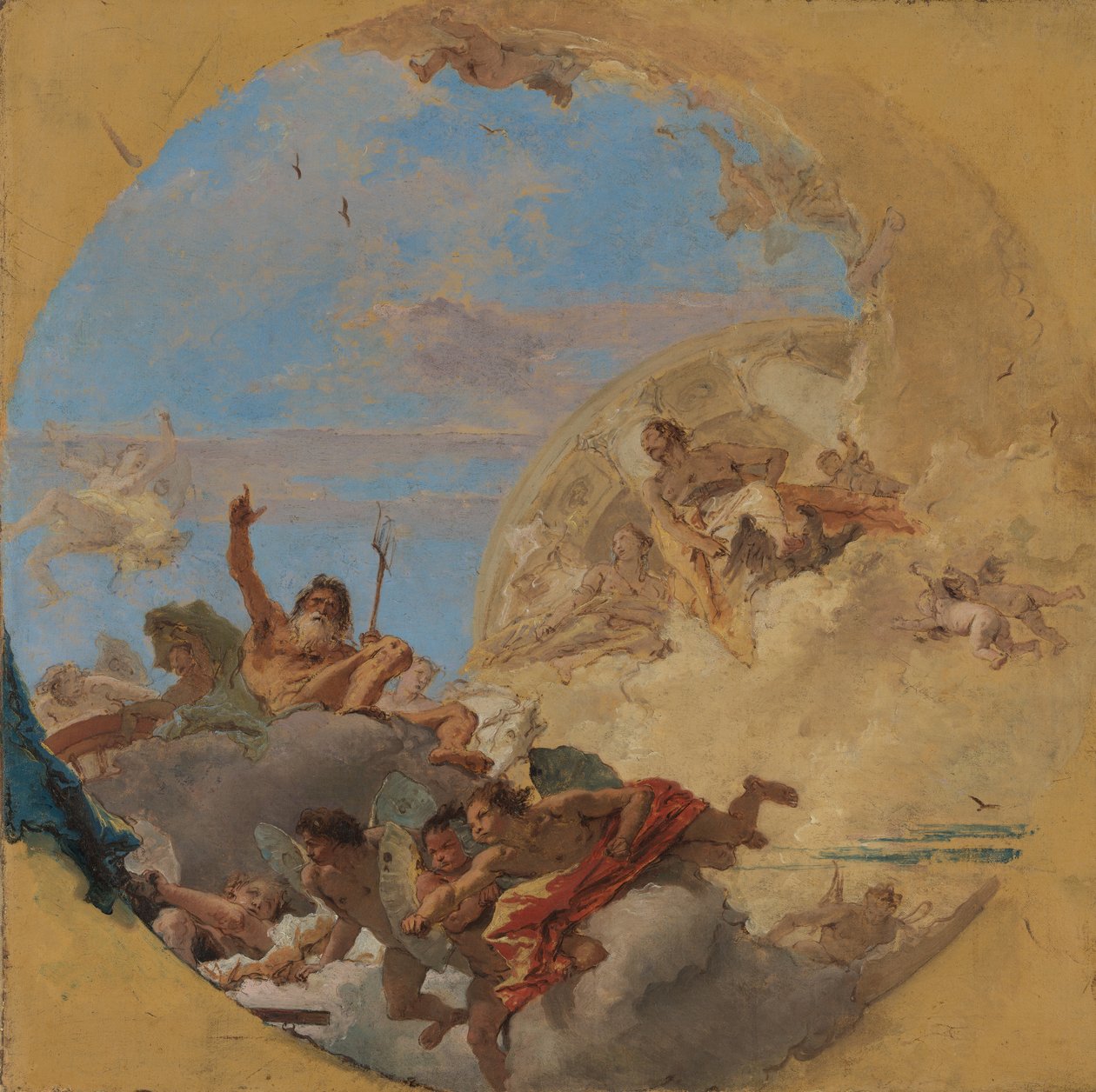 Neptun og vindene. af Giovanni Battista Tiepolo