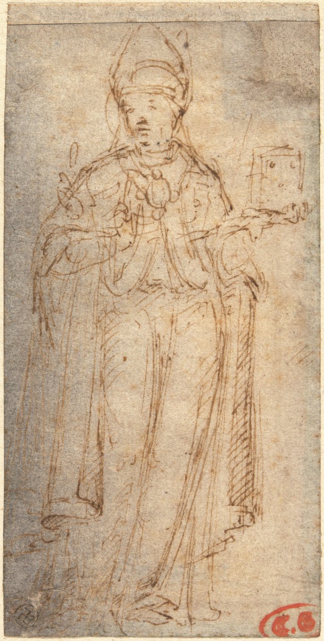 Saint Louis af Toulouse holder en bog af Giovanni Bellini