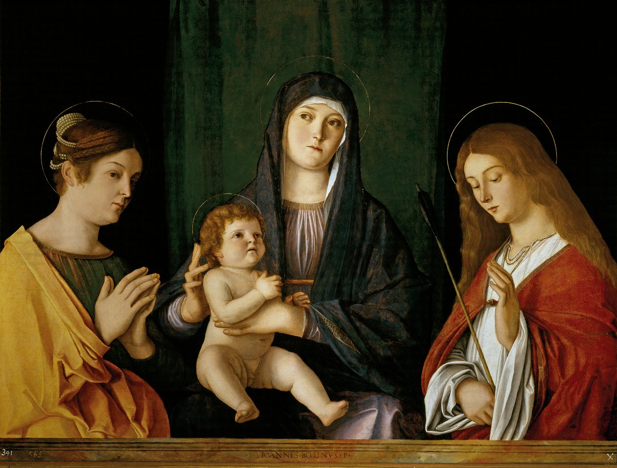 Jomfruen med barnet mellem to helgener af Giovanni Bellini