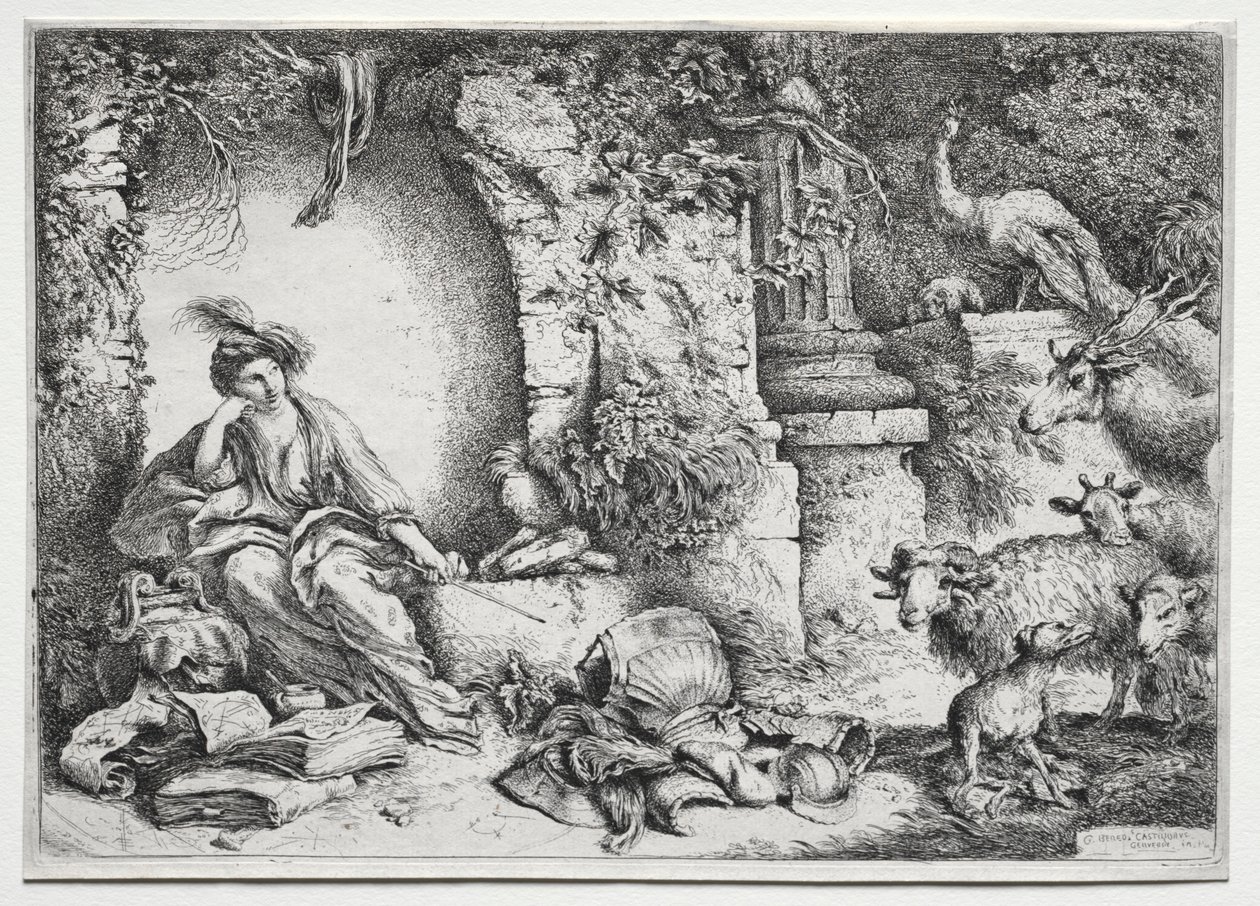 La Mèlancolie, ca. 1660-1665. af Giovanni Benedetto Castiglione