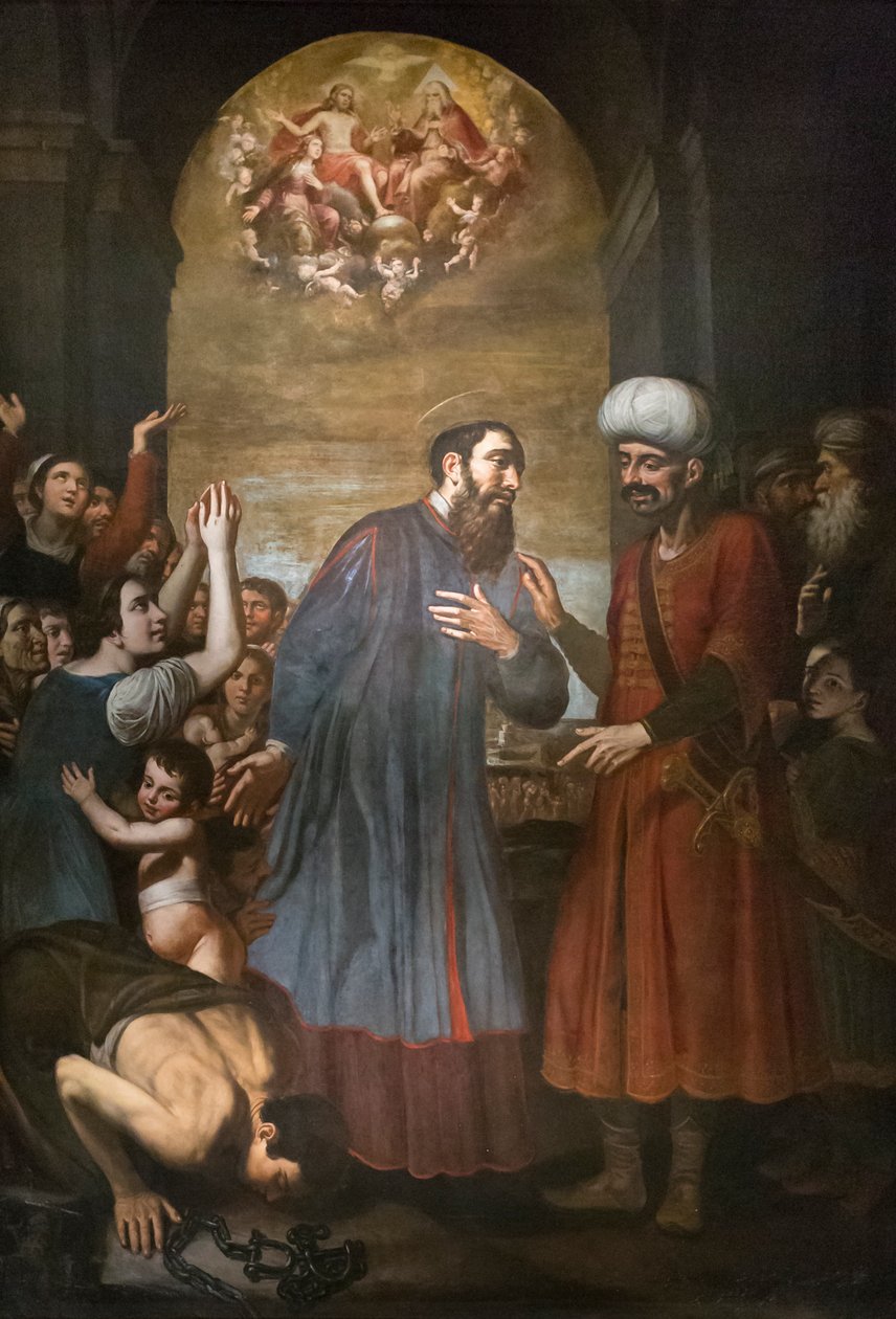 Sankt Paulinus befrier slaven af Giovanni Bernardino Azzolini