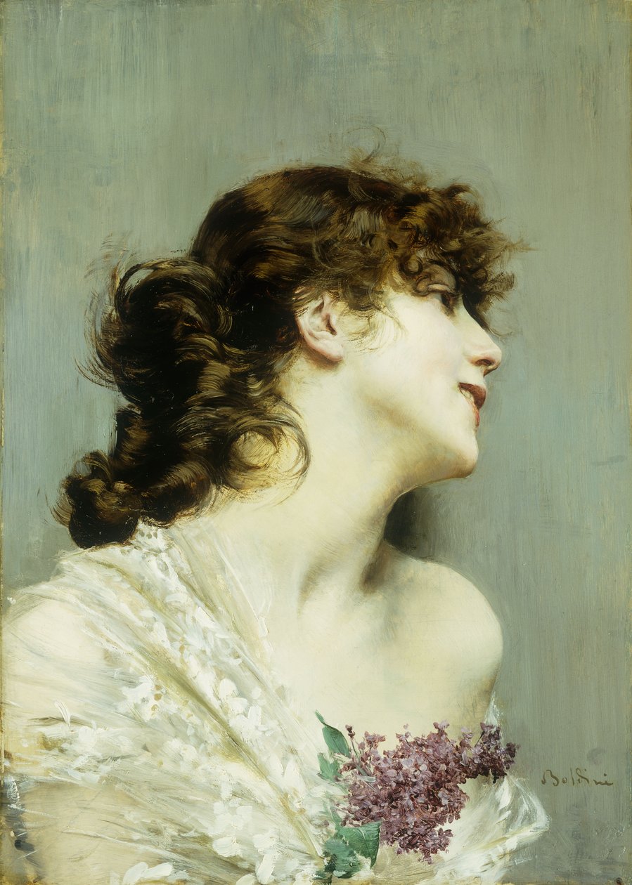 Profil af en ung kvinde, af Giovanni Boldini