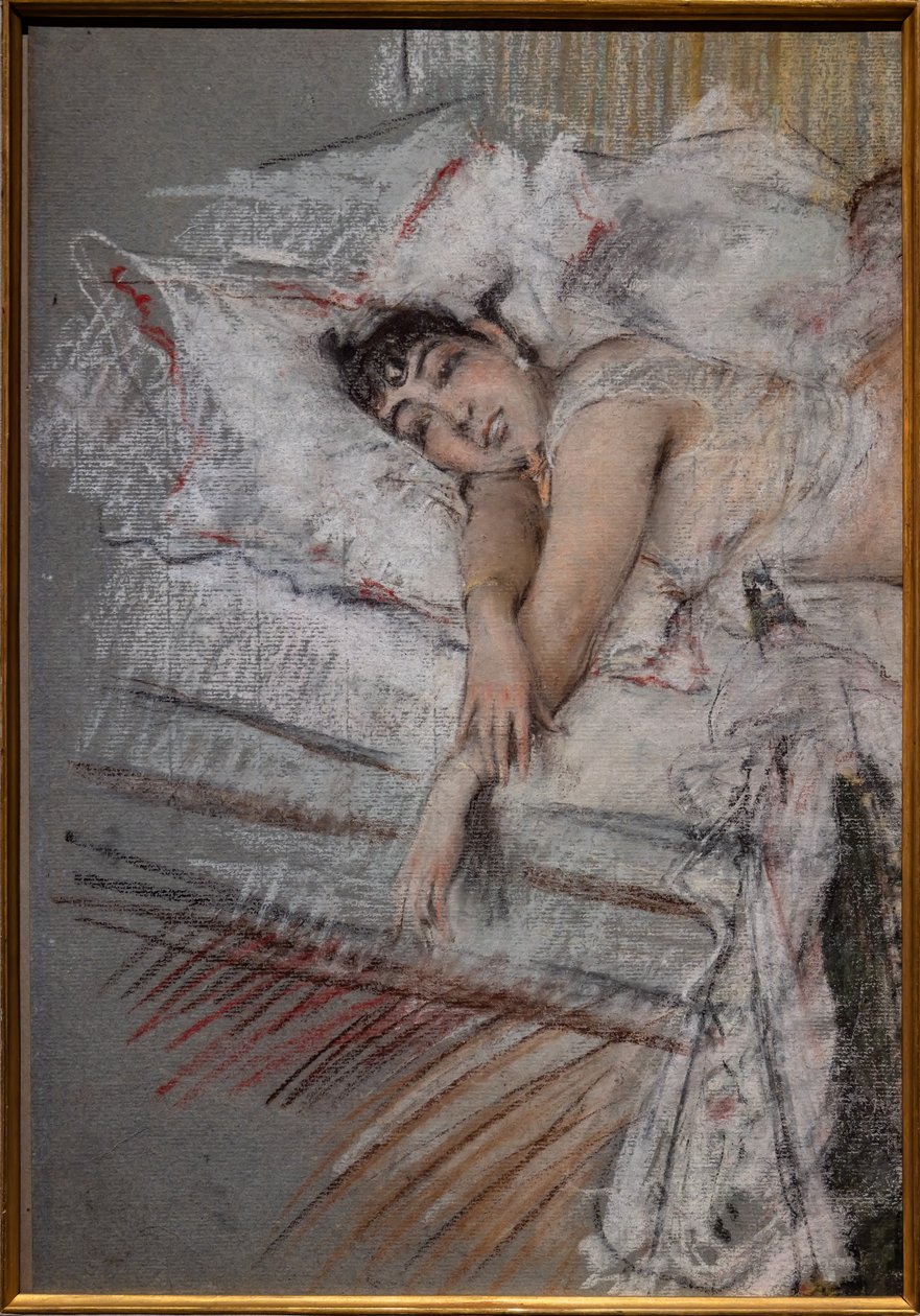 Grevinden af Rasty i seng af Giovanni Boldini