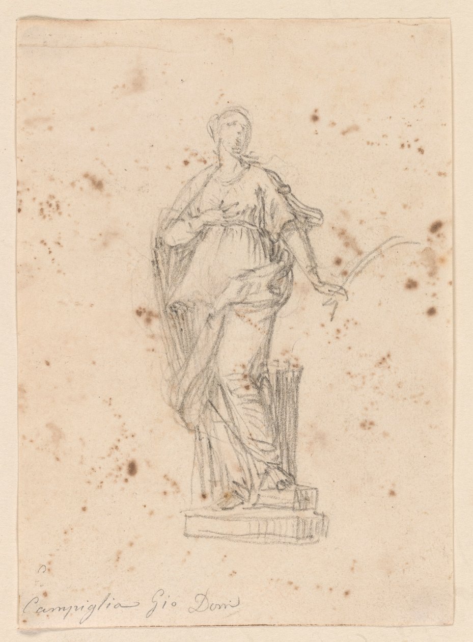 Statue af en kvindelig helgen af Giovanni Domenico Campiglia