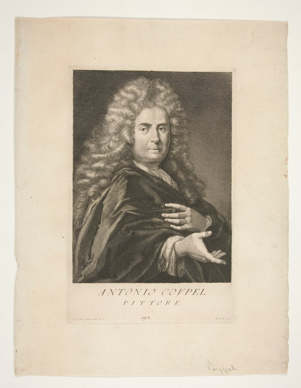 Portræt af Antoine Coypel af Giovanni Domenico Ferretti