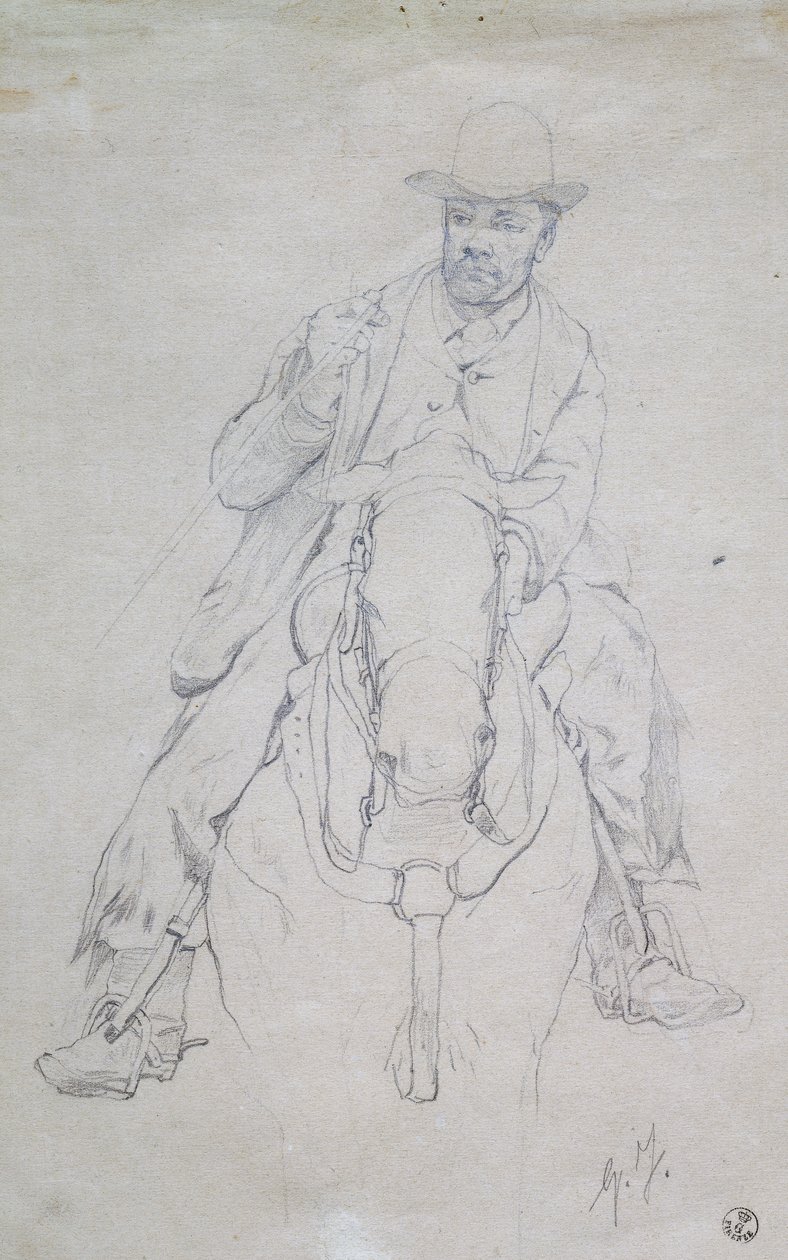 Buttero på hesteryg (toscansk cowboy) af Giovanni Fattori