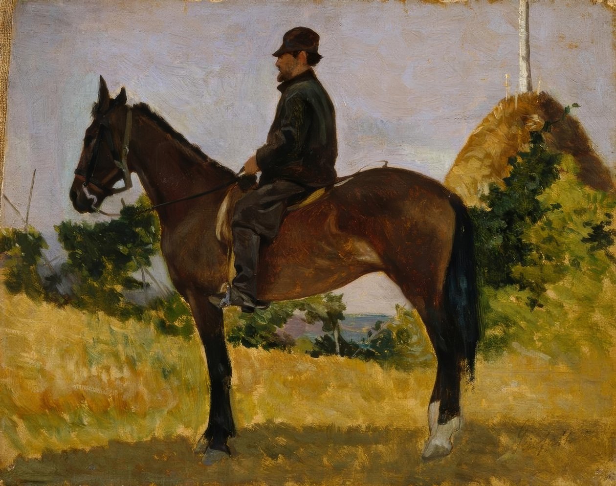 Diego Martelli til hest af Giovanni Fattori