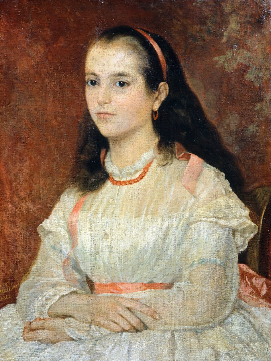 Portræt af Miss Siccoli af Giovanni Fattori