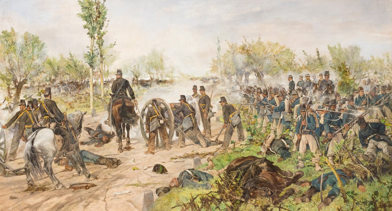 Slaget ved Custoza af Giovanni Fattori