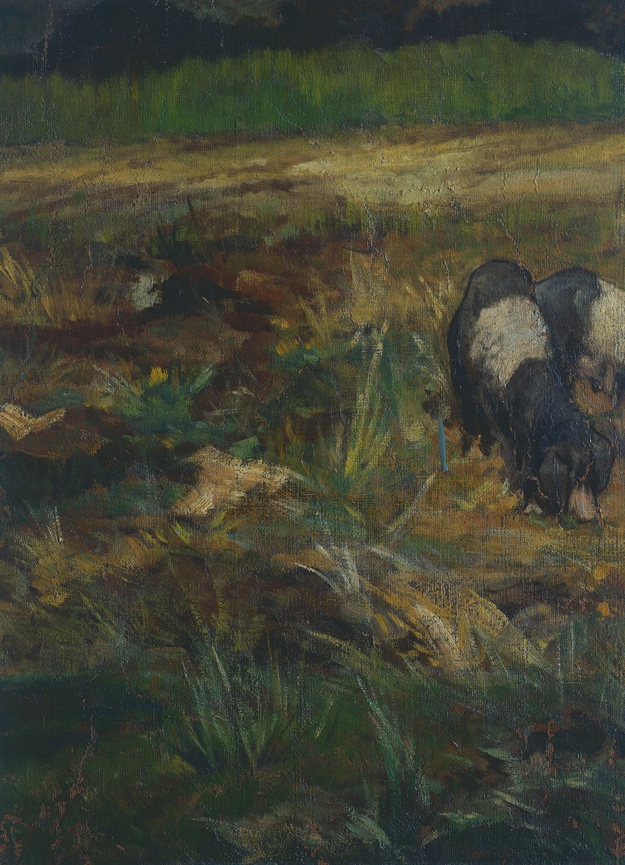 Toscanske Maremma, detalje (olie på lærred) af Giovanni Fattori