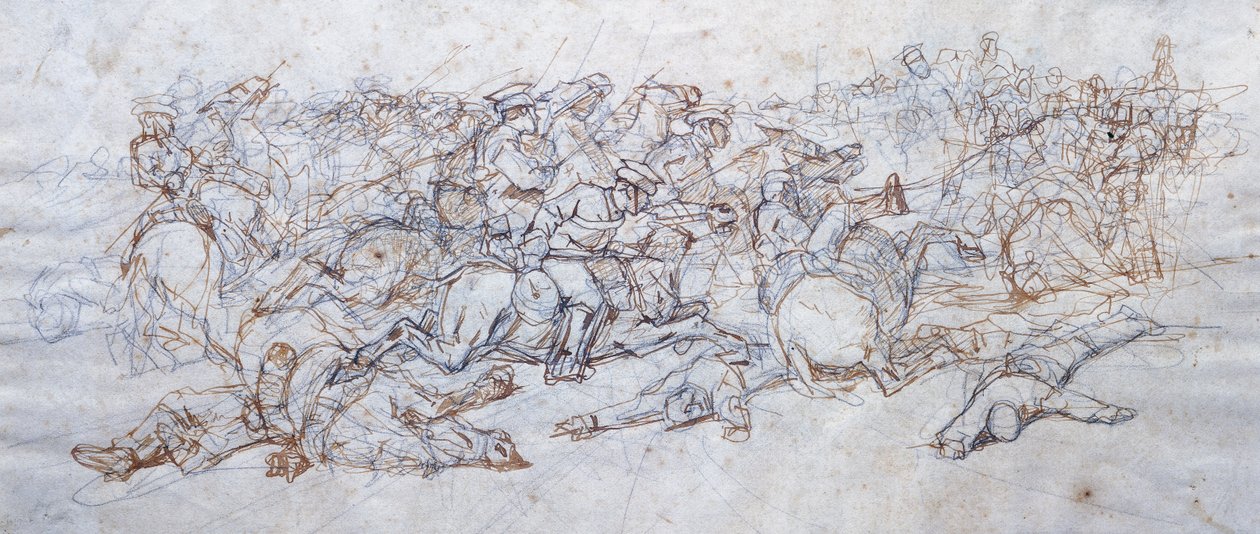 Uhlans Charge af Giovanni Fattori