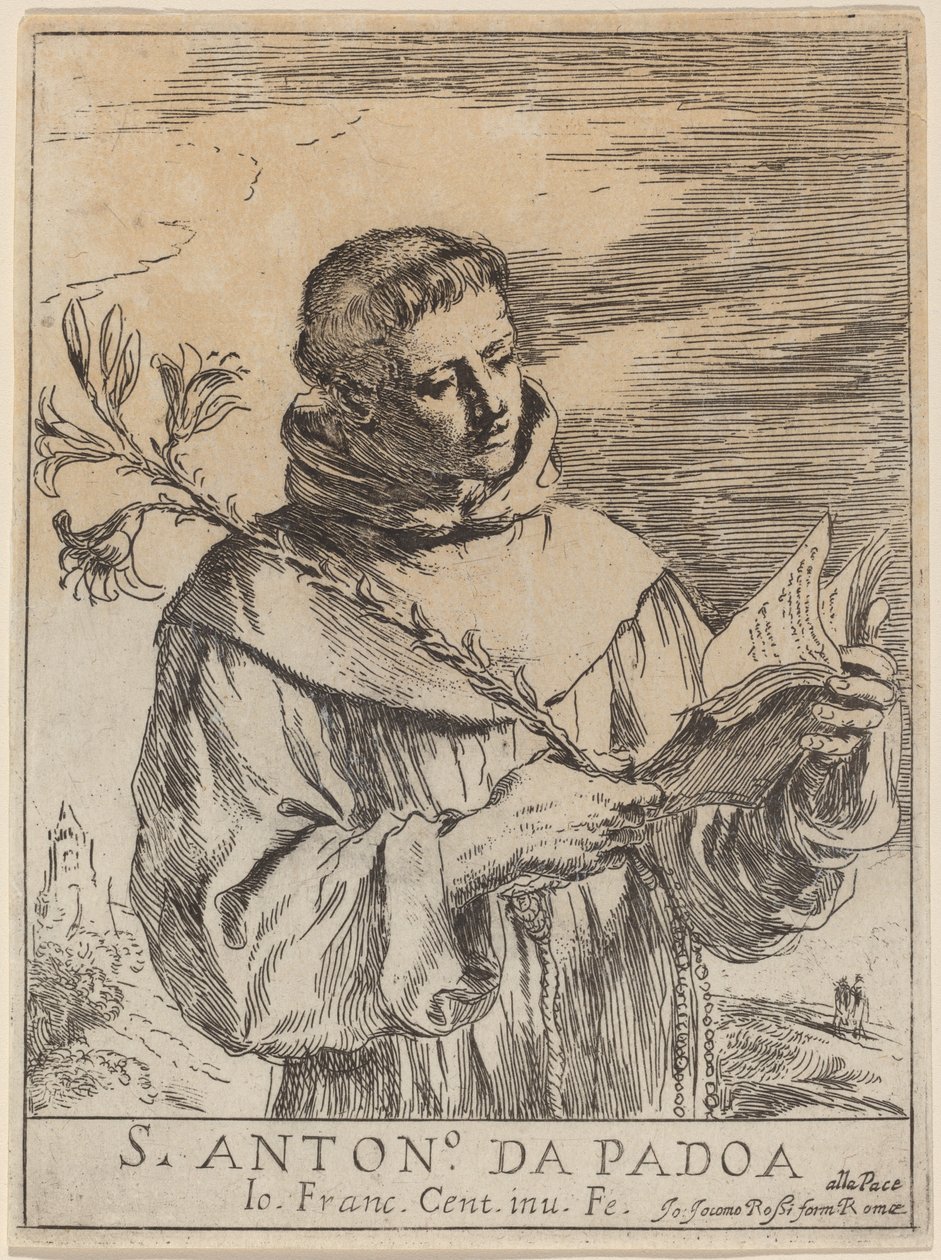 Sankt Antonius af Padova af Giovanni Francesco Barbieri, called Guercino