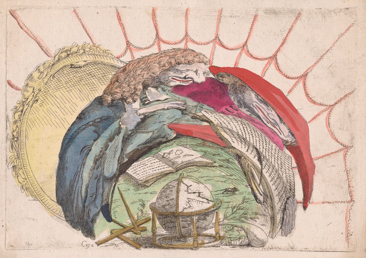Scholars Consulting Books and a Globe af Giovanni Francesco Costa