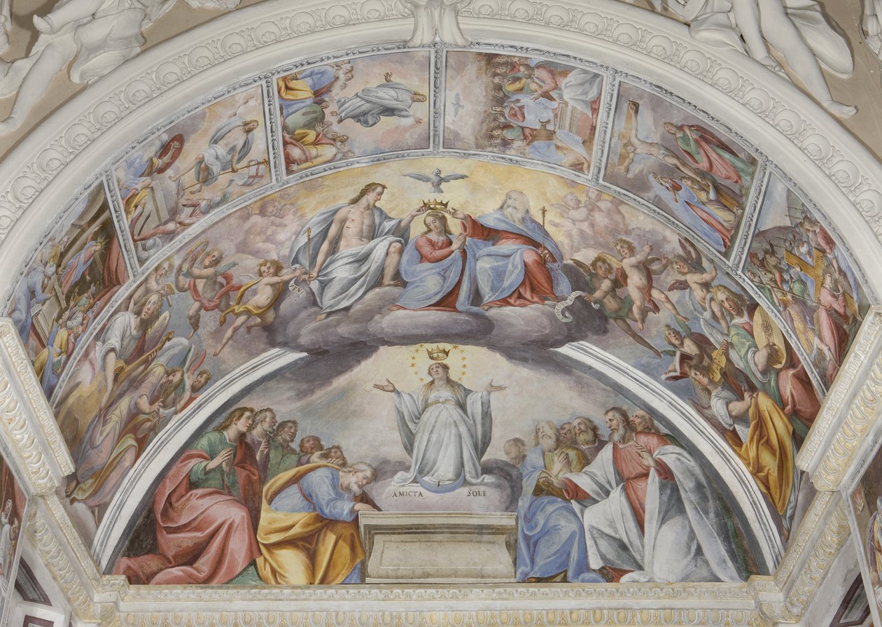 Jomfru bebuder af Giovanni Mauro della Rovere