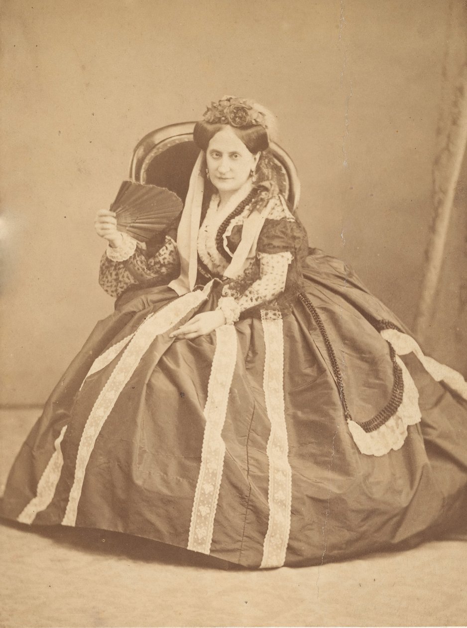 [La Comtesse siddende med ventilator], 1860