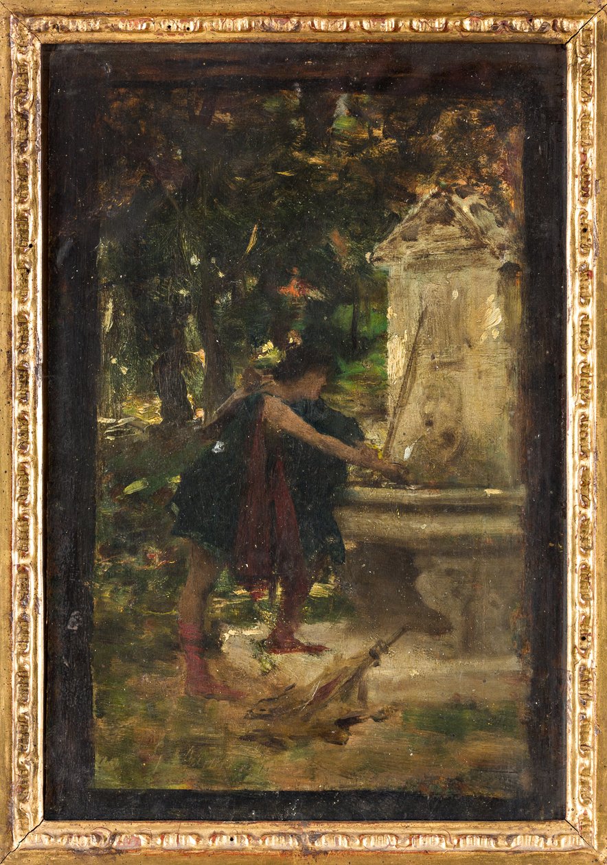 Ved springvandet (olie om bord) af Giovanni Muzzioli