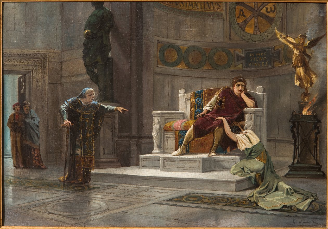 Constantine and the Slave (olie på lærred) af Giovanni Muzzioli