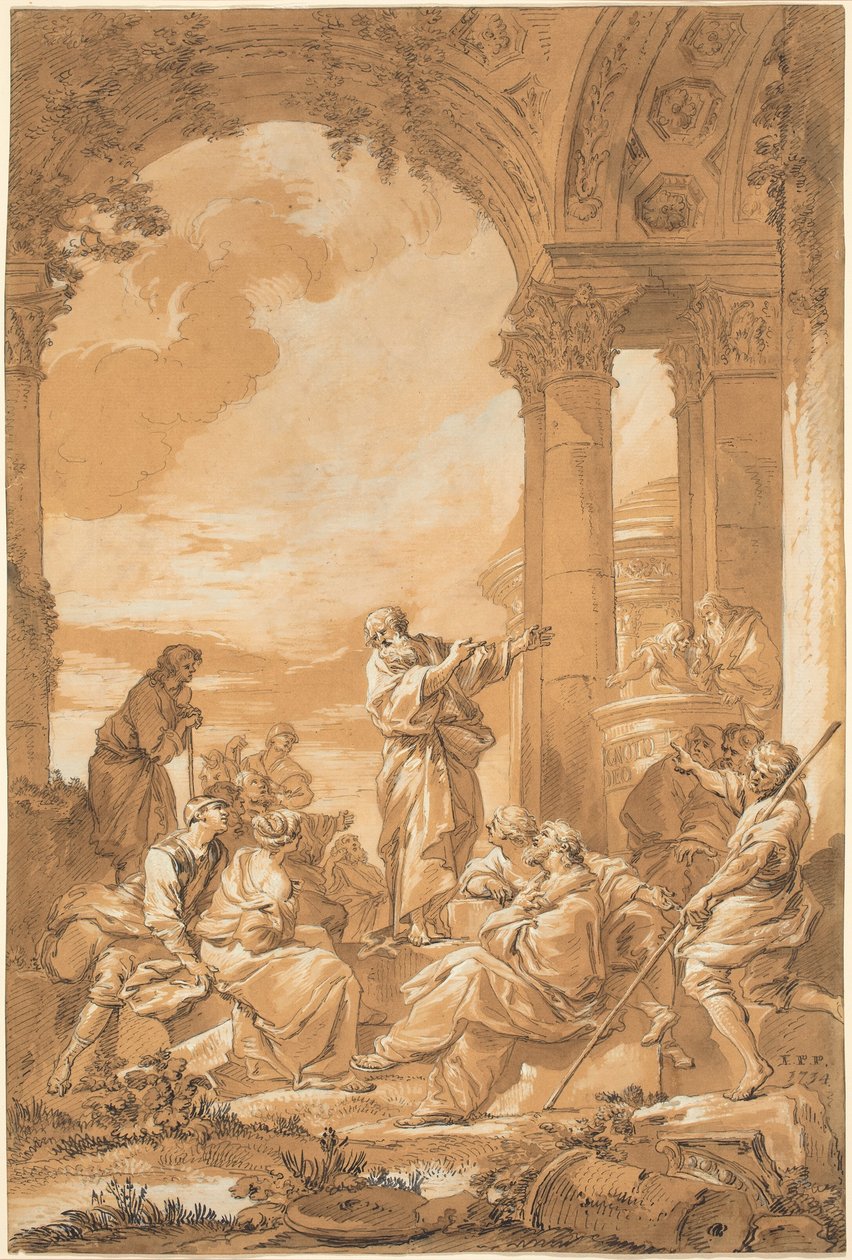 Sankt Paulus prædiker i Athen af Giovanni Paolo Panini