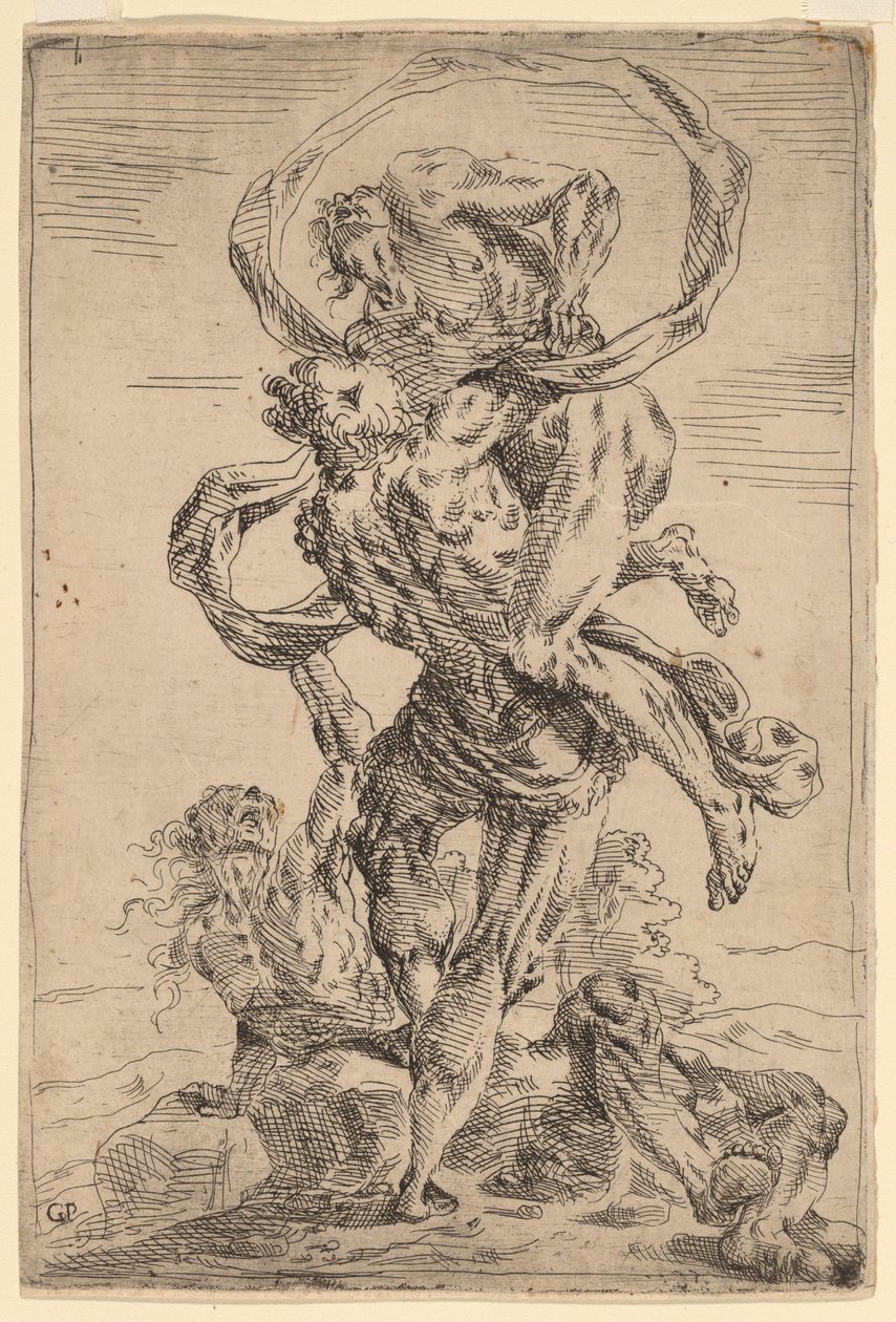 Hercules og Antaeus af Giovanni Pietro Possenti