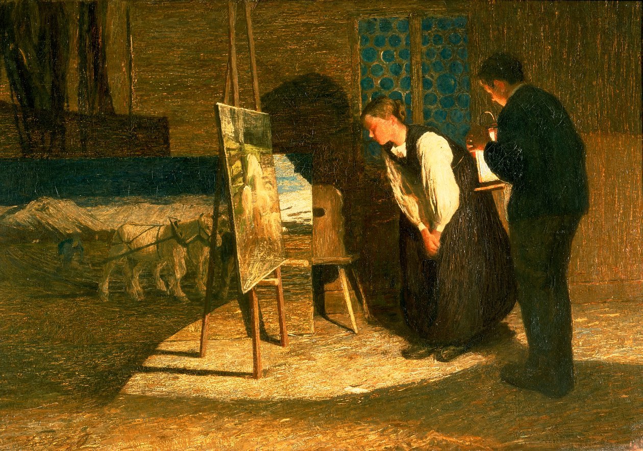 Mine modeller (olie på lærred) af Giovanni Segantini