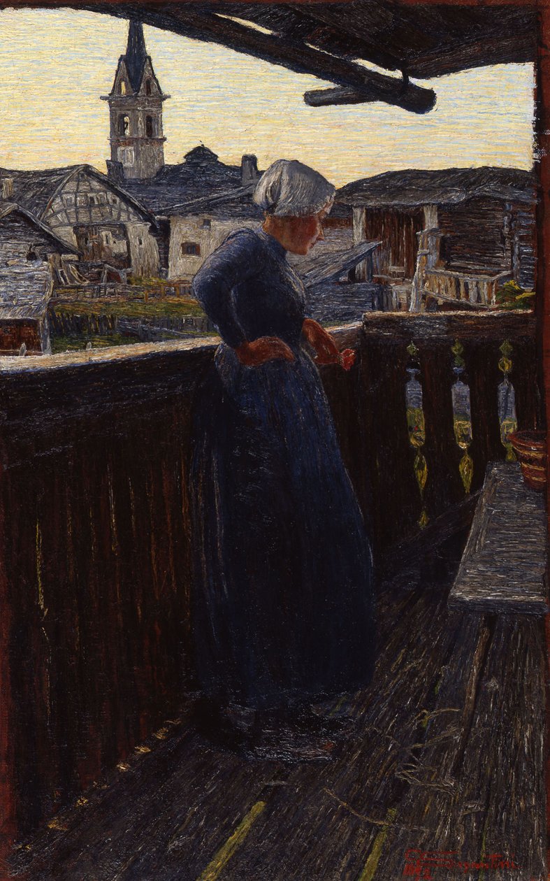 På balkonen, 1892. af Giovanni Segantini