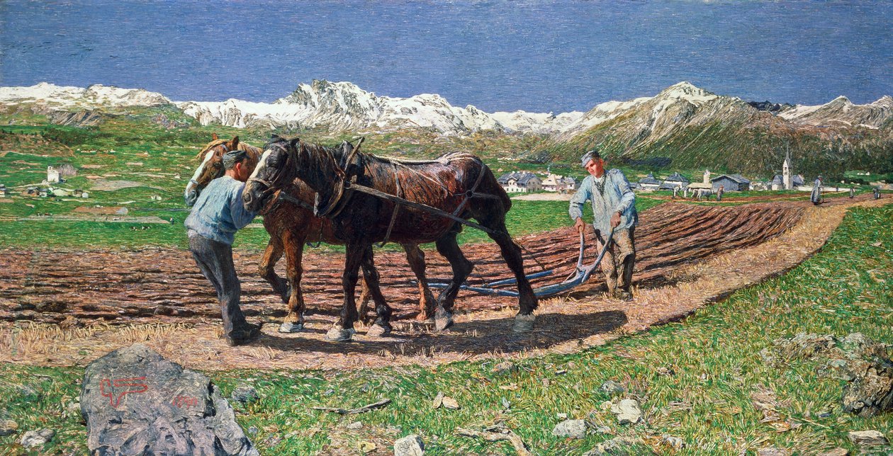 Pløjning af Giovanni Segantini