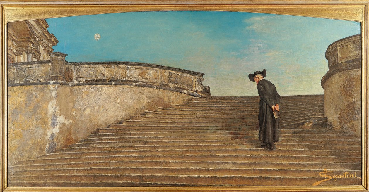 Schweiz, Saint Moritz, ved messe før af Giovanni Segantini