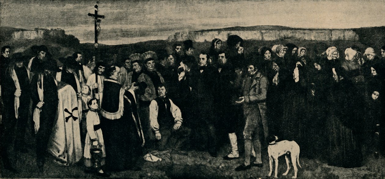 Begravelse i Ornans, c1850, 1935. af Giraudon